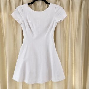 Banana Republic petite white fit/flare mini dress